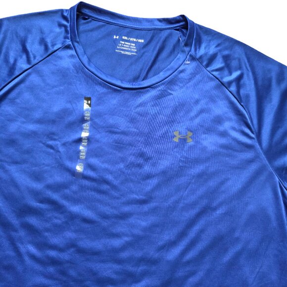 Under Armour Men's Tech Tee 5XL Blue Workout T-Shirt Lightweight Cardio Lounge - Picture 3 of 10